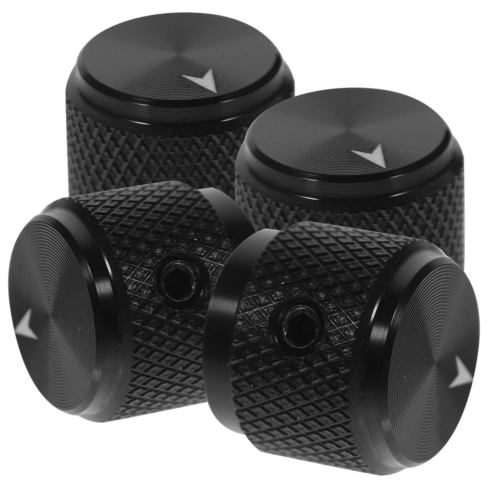 

4 Pcs Electronic Volume Knob Ring Creative Knobs Microphone Guitar Black Electric Towel Rack Freestanding