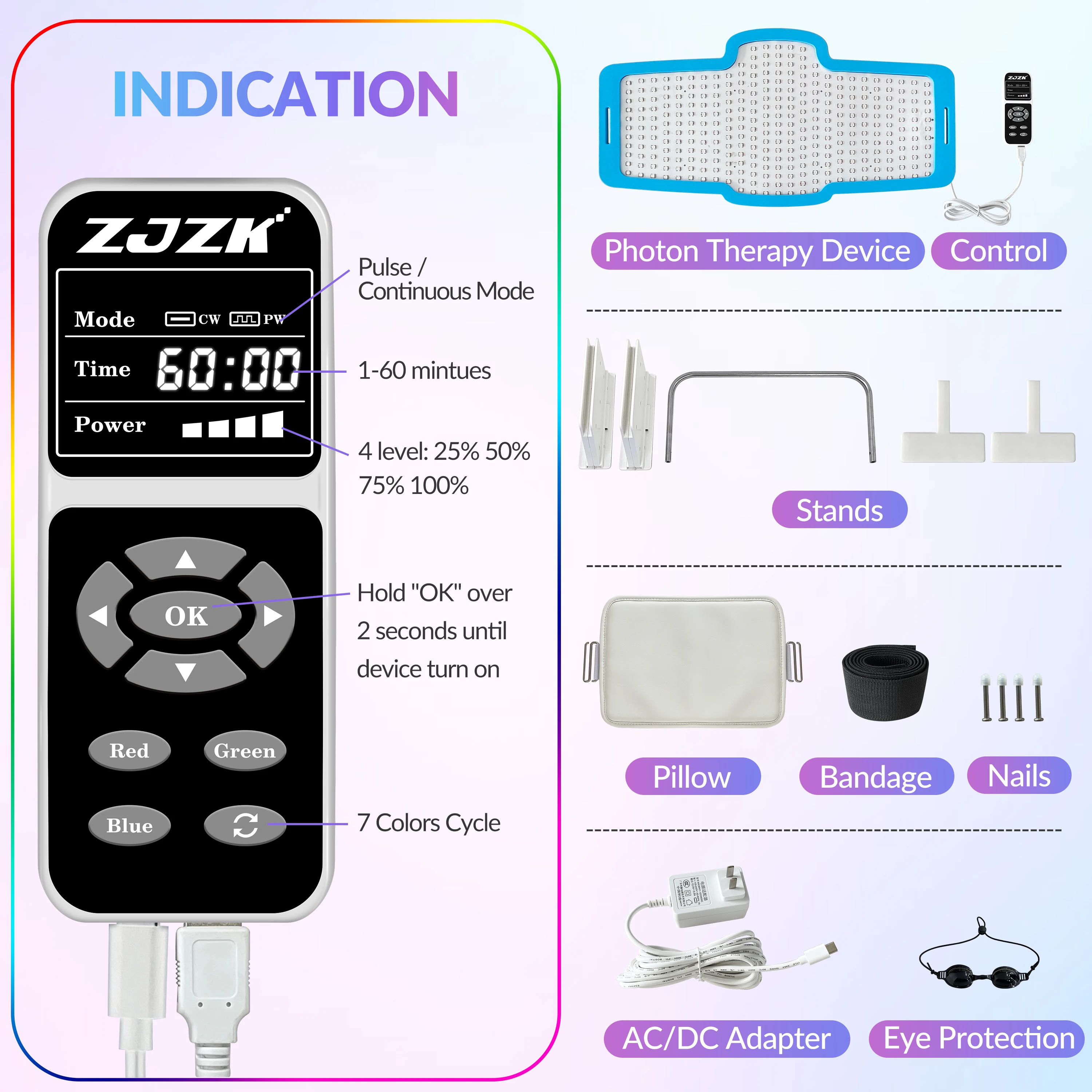 ZJZK maschera Nir a luce rossa 660nm 850nm 940nm fototerapia rimozione facciale terapia Led per viso e collo aumenta il trasferimento di nutrienti