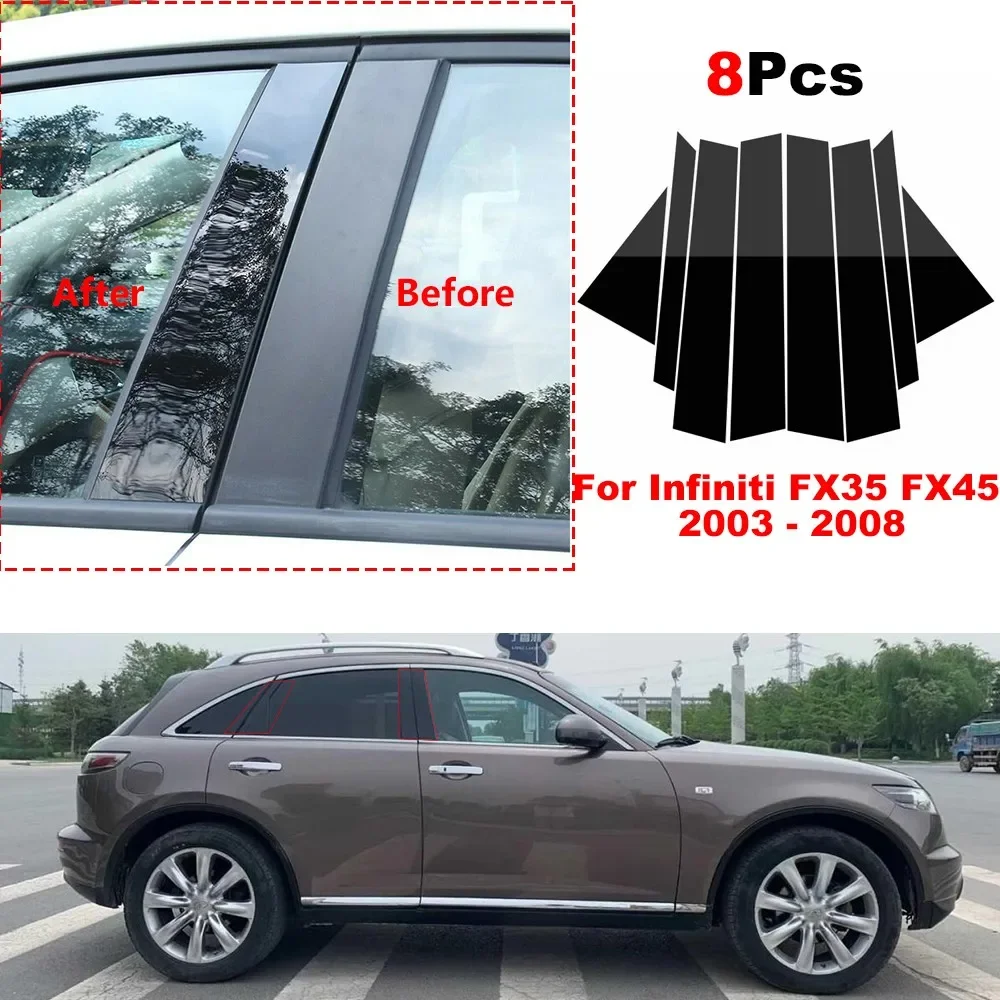 

Glossy Piano Black Car Window Pillar Posts Door Trims Cover for Infiniti FX35 FX45 2003 2004 2005 2006 2008 Accessories Exterior