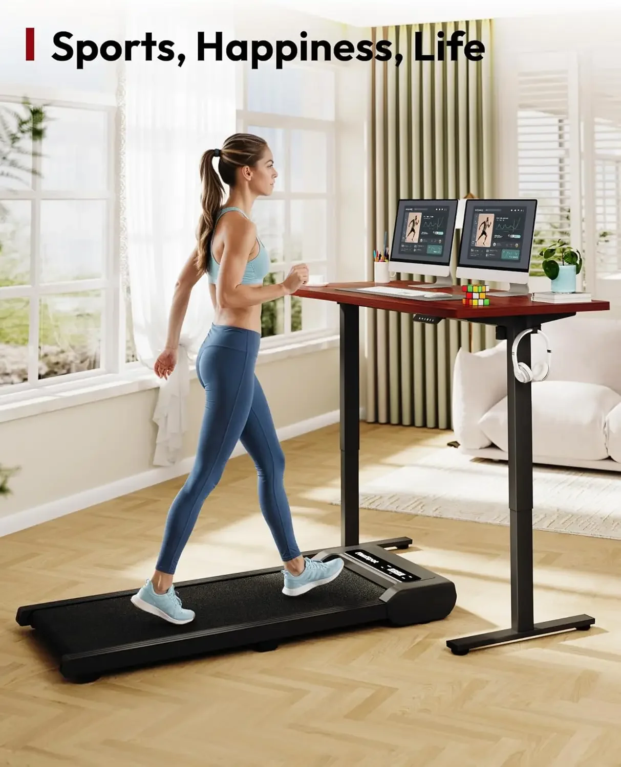 ارتفاع كهربائي قابل للتعديل مكتب قائم 60 × 24 مع 6 أزرار تحكم مكتب مريح لتحسين الموقف #4