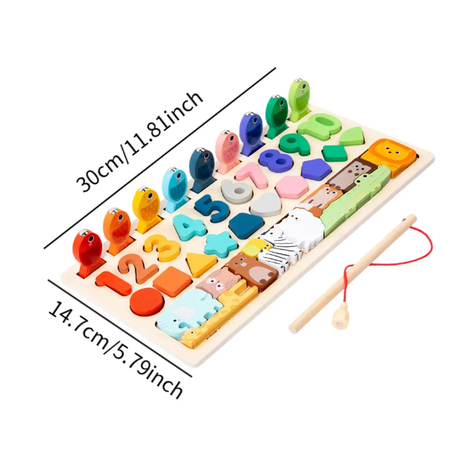 Wooden Fishing Game Hand Eye Coordination Color Matching Color Shape Sorting Matching for Boys Girls Children Kids Baby Gift