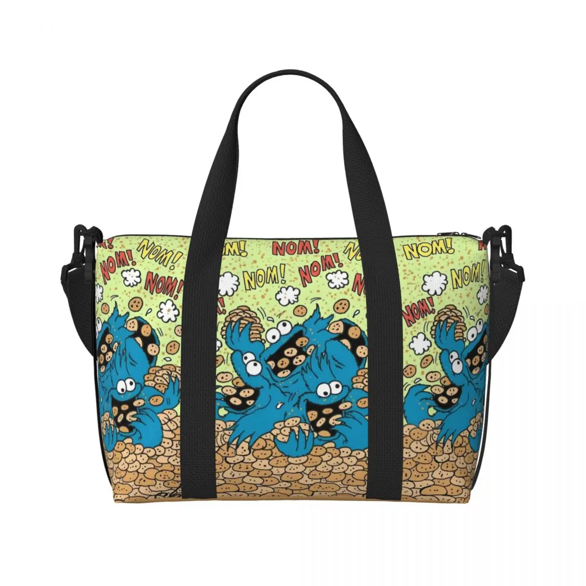 حقيبة كوكي مونستر مخصصة للنساء ذات سعة كبيرة حقائب سفر تعليمية للأطفال للتلفزيون على الشاطئ وصالة الألعاب الرياضية #1