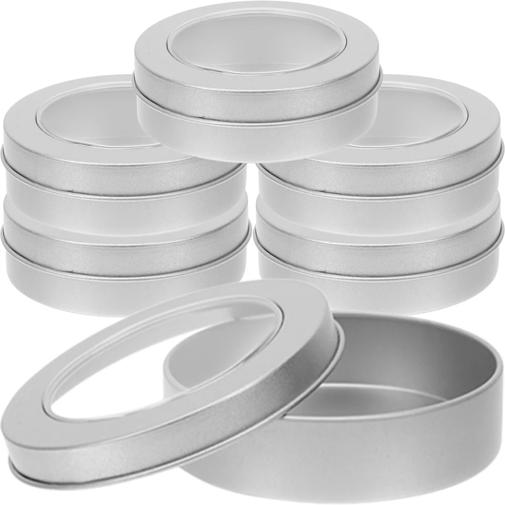 

6pcs Empty Box Round Metal Storage Containers For Craft Candy Cookies Gift Packaging Small Tinplate Cookie Box Boxes