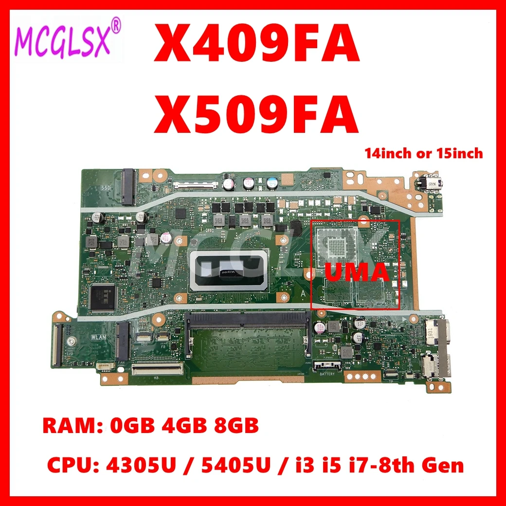 

X409FA UMA Mainboard For ASUS X409FA X509FA A409F F409F F509F A509F X409FB X509FB X409FJ X409FL X509FL X509FJ Laptop Motherboard