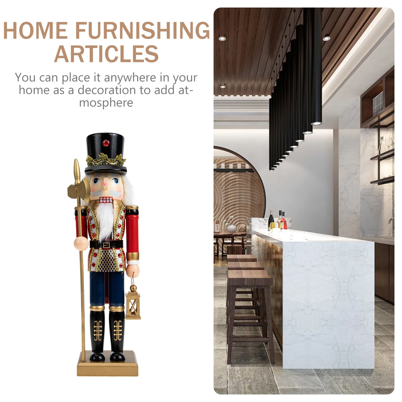 

Creative Wooden Nutcracker Adorn Premium Craft Home Decor for Kitchen Coffee Table Bookcase Indoor Decoration Holiday Gift