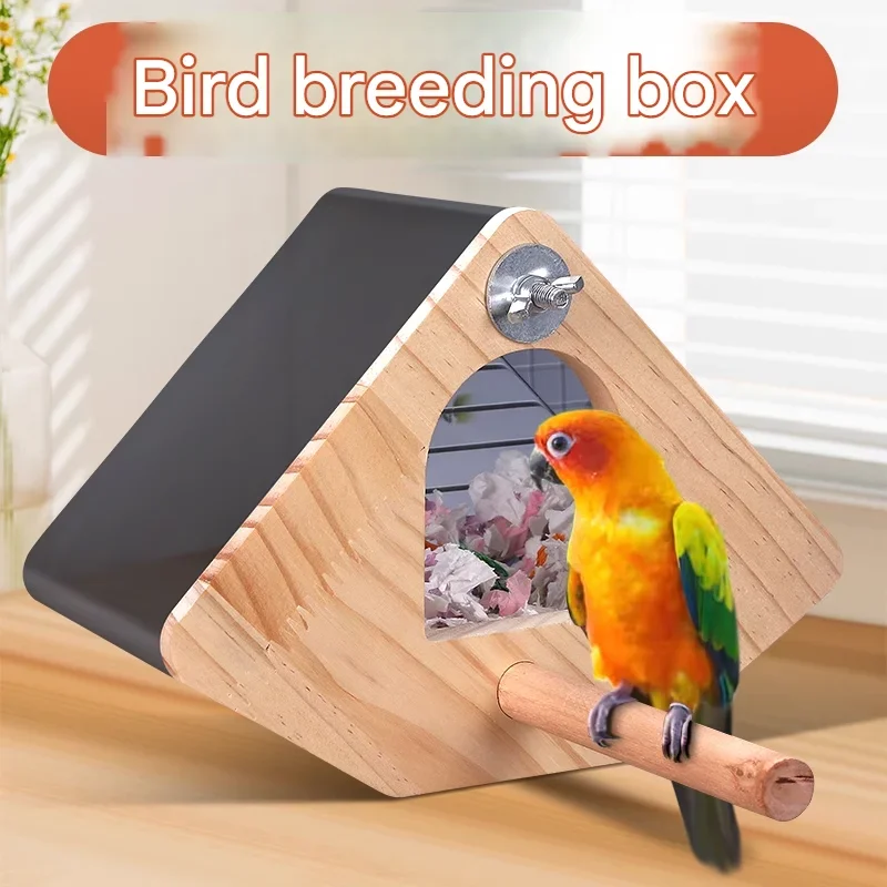 

peony tiger skin parrot autumn and winter nest large bird cage special incubation breeding box warm vertical pearl transparent