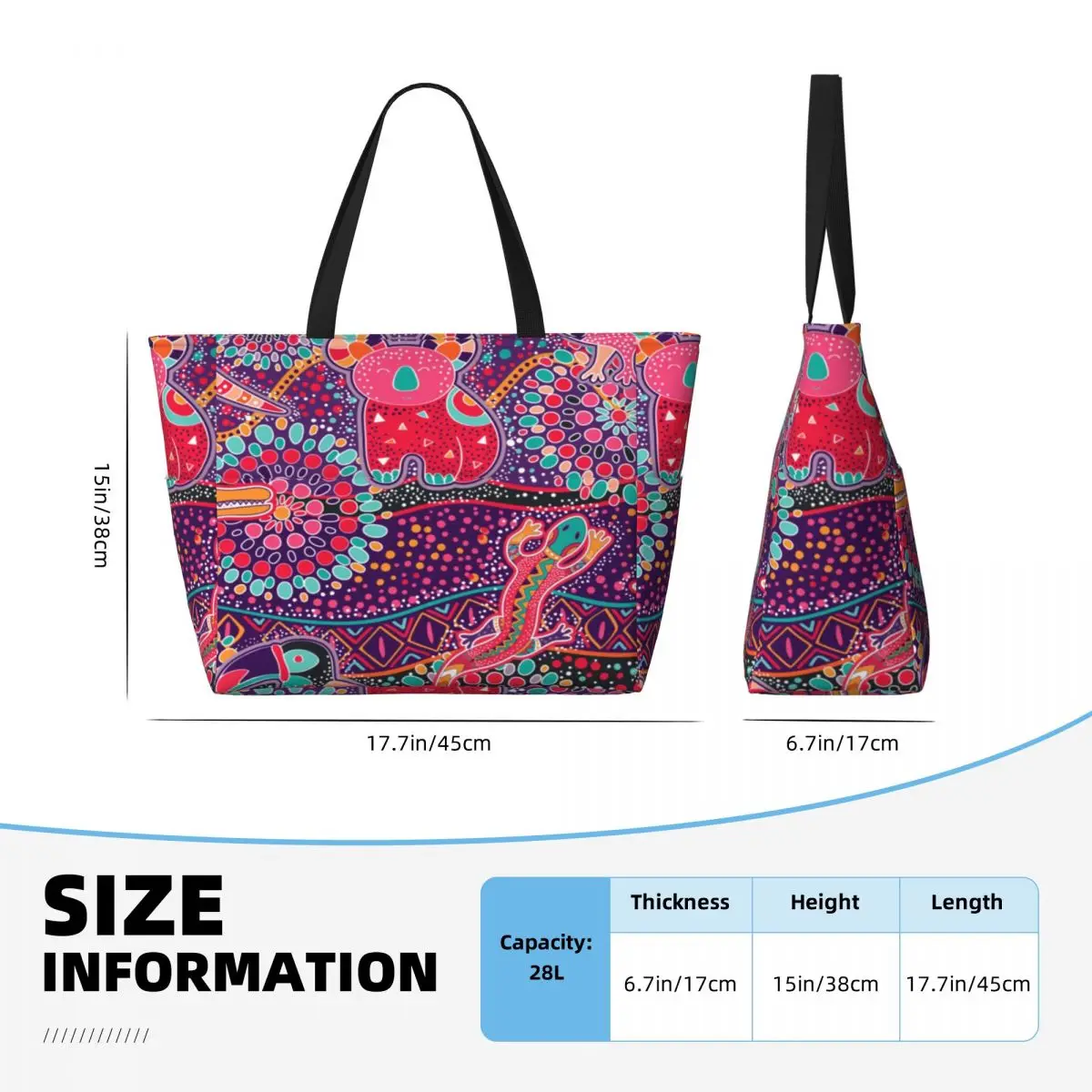 Borsa da viaggio australiana Dreamtime Beach, borsa tote Borsa a tracolla shopping retrò modello multi-stile