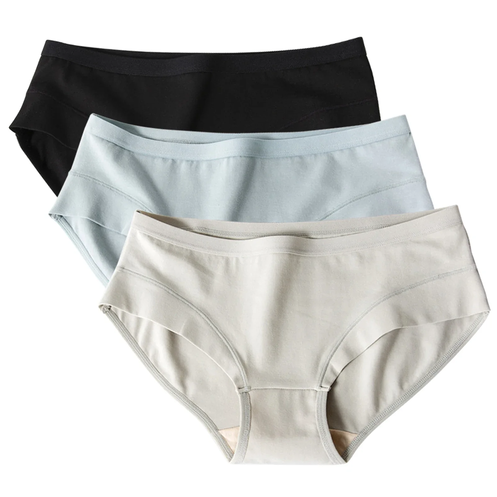 3pcs/Set Women's Low-rise Underwear Comfortable Soft Cotton Panties for Lady Breathable Female Lingerie Underpants