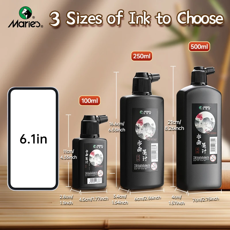 1 قطعة 100 جرام/250 جرام/500 جرام خط ماري وزجاجة حبر سائل سومي للفنانين لممارسة الأعمال الفنية الصينية التقليدية #6