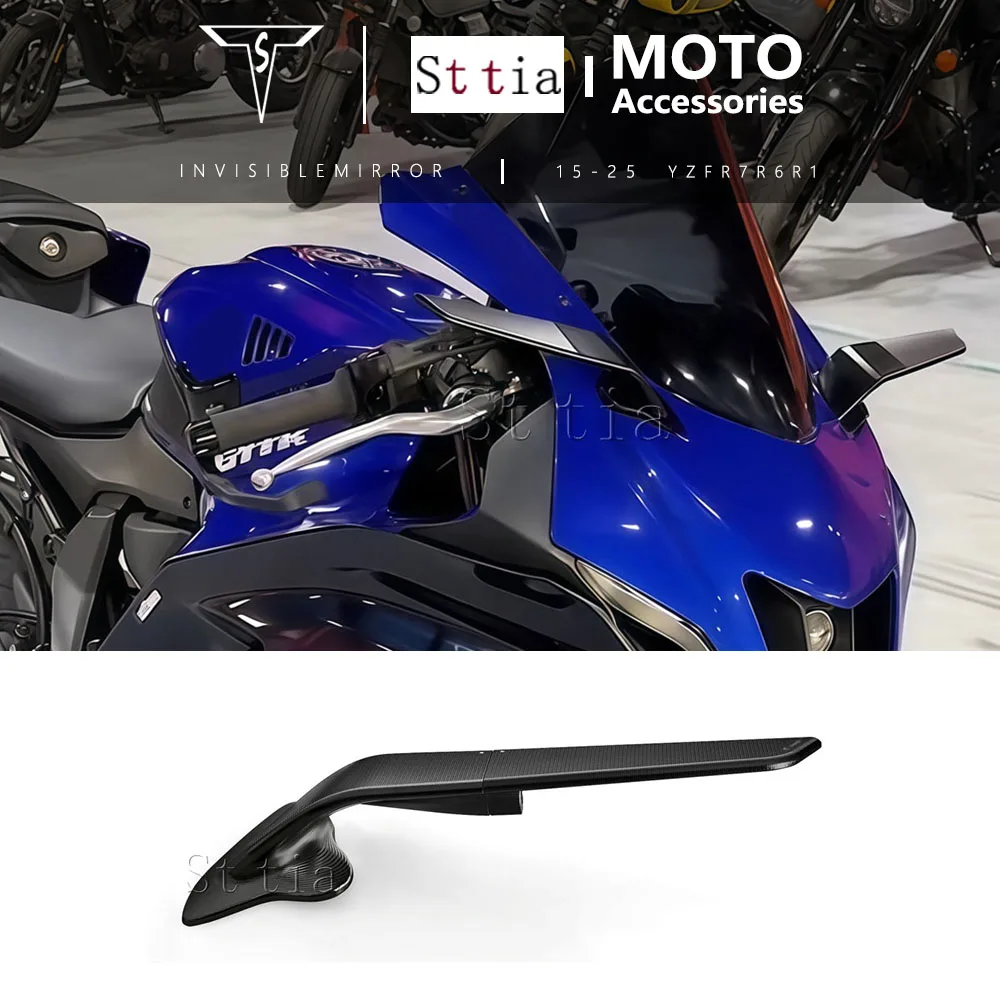 For Yamaha YZF-R1 YZF-R6 YZF-R7 2015-2025 YZF R1 R6 R7 Motorcycle Rearview Mirror Adjustable Rotating Wind Wing Side View Mirror