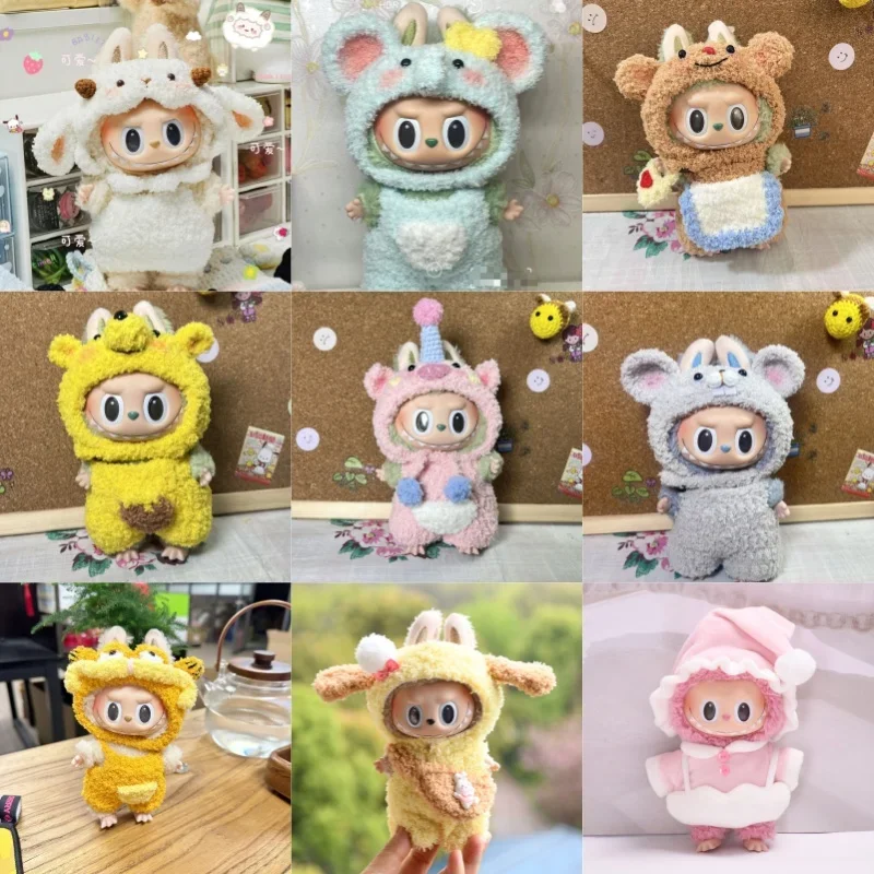 Hot 17cm Labubu Handmade Woolen Mokoko Baby Clothes 17cm Michimini Stellalou Chip 'n' Dale Bear Duffy Linabell Doll Clothes Gift