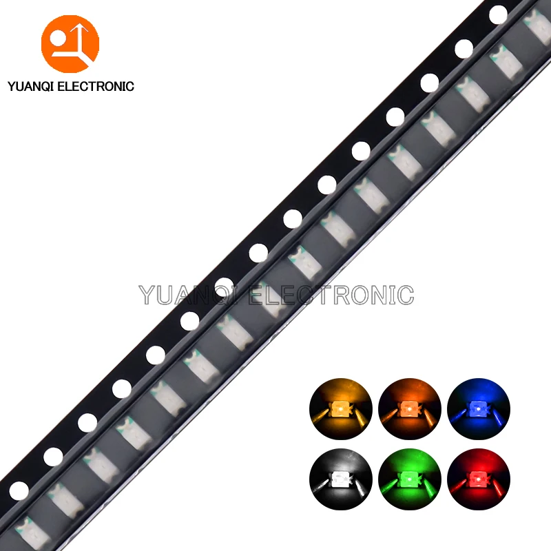 100pcs 1206 SMD LED 화이트 레드 블루 옐로우 그린 오렌지 따뜻한 화이트 핑크 퍼플 RGB 발광 다이오드