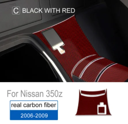 

Carbon Fiber Gear Shift Rear Storage Box Cover 3PCS For Nissan 350Z Real Sticker Trim Interior Accessories Upgrade Auto Parts