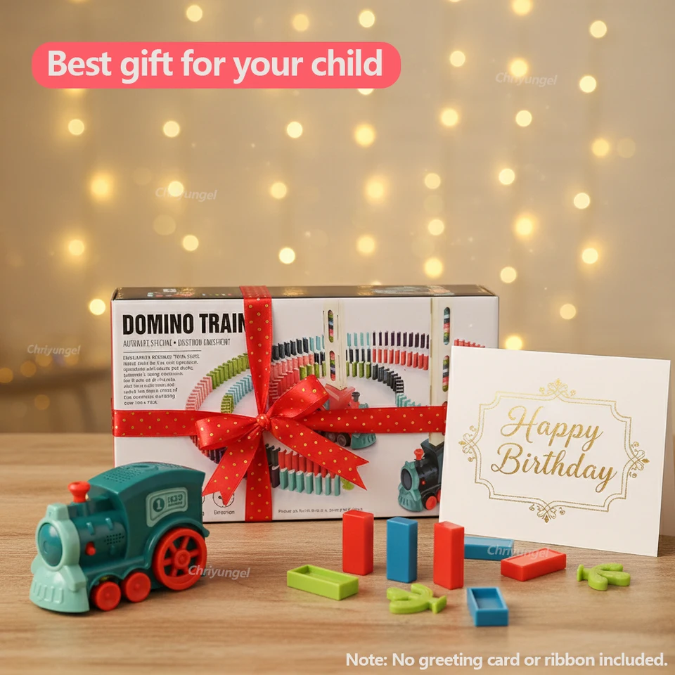Train Domino Automatique Noaideoi – 100 Pièces, Lumières Et Son – Cadeau Filles Garçons 3-8 Ans