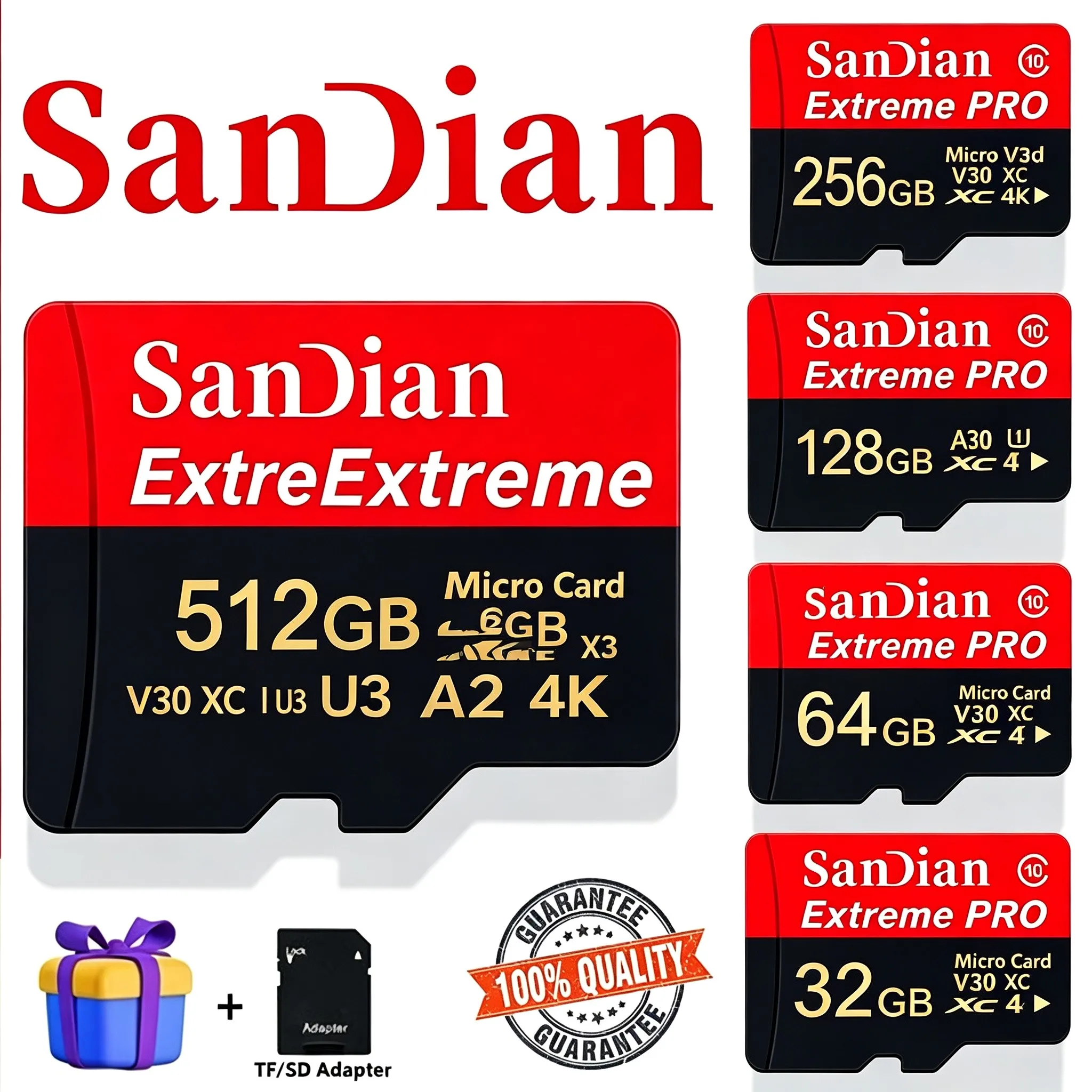 Original TF Cards 256GB 128GB 32GB SD Cards Micro TF SD Card Memory Card C10 for Phone/Smartphone/Desktop/MP3 Player/Car DVR