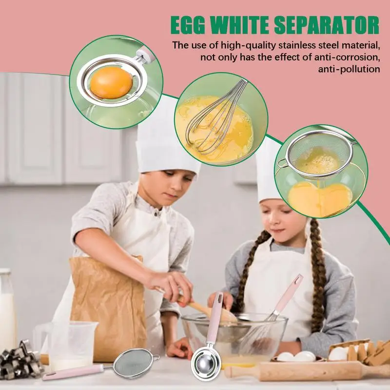 

Egg Egg White Extractor Long-handled Separator 304 Stainless Steel Fast Egg Beater Baby Food Stirring Filter Kitchen Gadgets