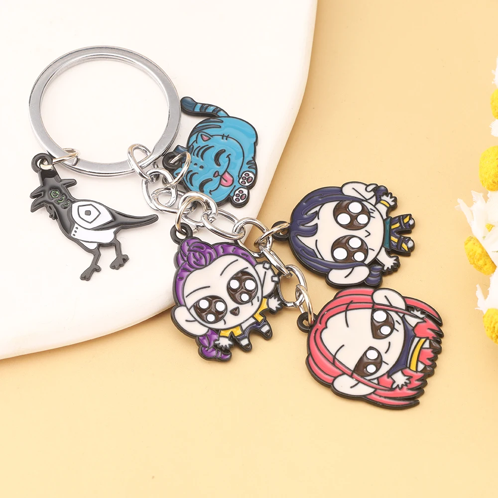 أنيمي Kpop شيطان الصيادين الأزرق القط الغربان المفاتيح حقيبة ظهر جميلة سيارة قلادة كيرينغ تأثيري مجوهرات اكسسوارات هدية لصديق