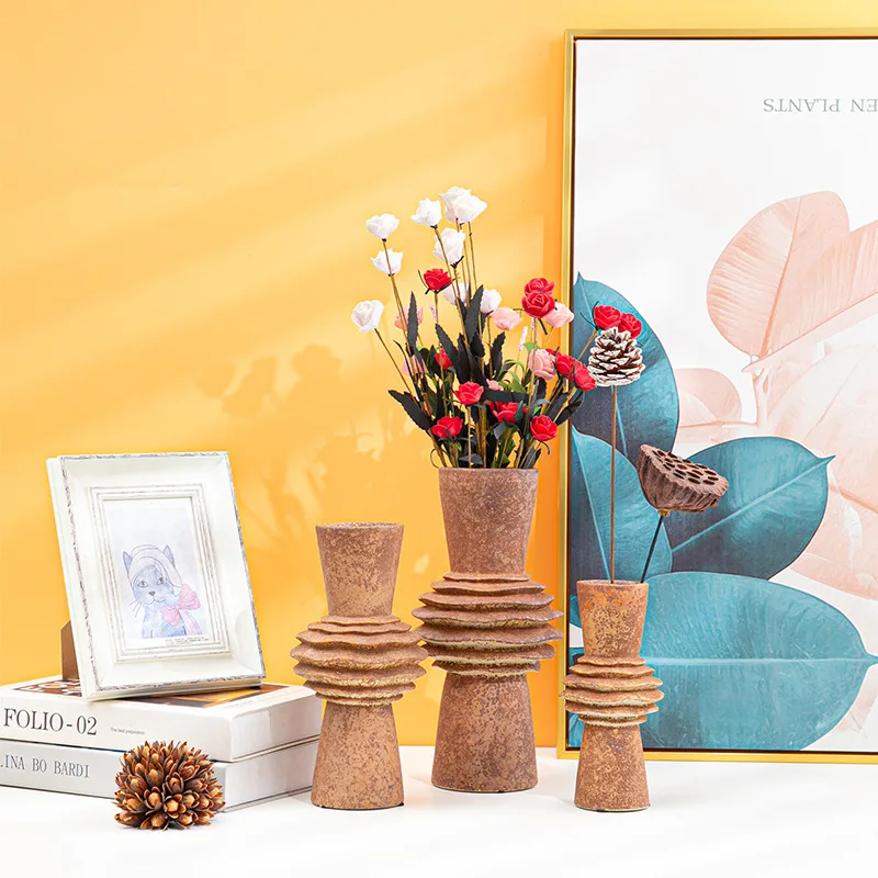 

Ceramic vase retro new Chinese decorative ornaments high-end tea room hotel model room flower arrangement