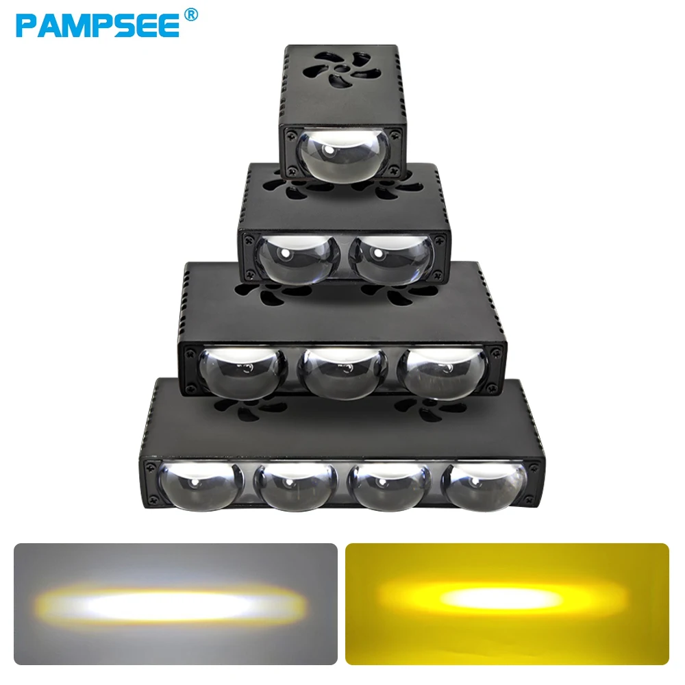 

2PCS Car Grille LED Headlight Bumper Fog Lamps Projector Lens Work Light Mini Driving Light Auxiliary Lights For Car Motorcycle