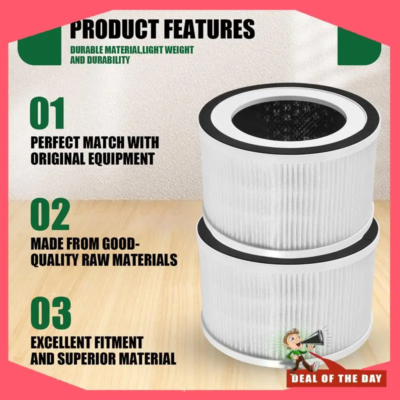 Consegna in 24 ore di ricambio True HEPA filtri compatibili con Afloia Fillo/Halo/Allo purificatore d'aria filtrazione a 3 stadi, confezione da 2