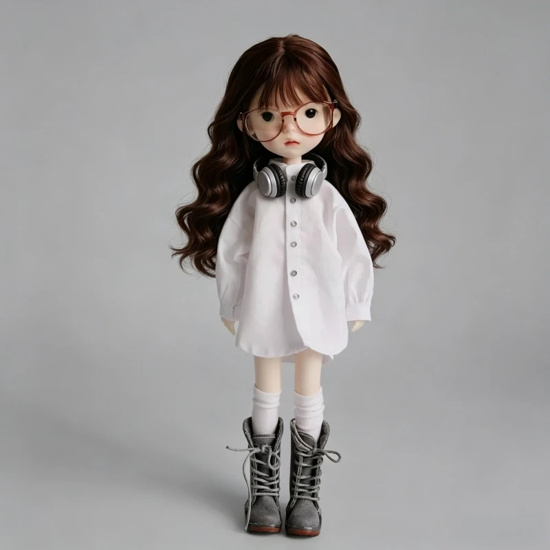 For OB22/24 Doll Handmade Korean Style Oversize Shirt For Azone 1/6 BJD Blythe Dolls Outfit Clothes view 2