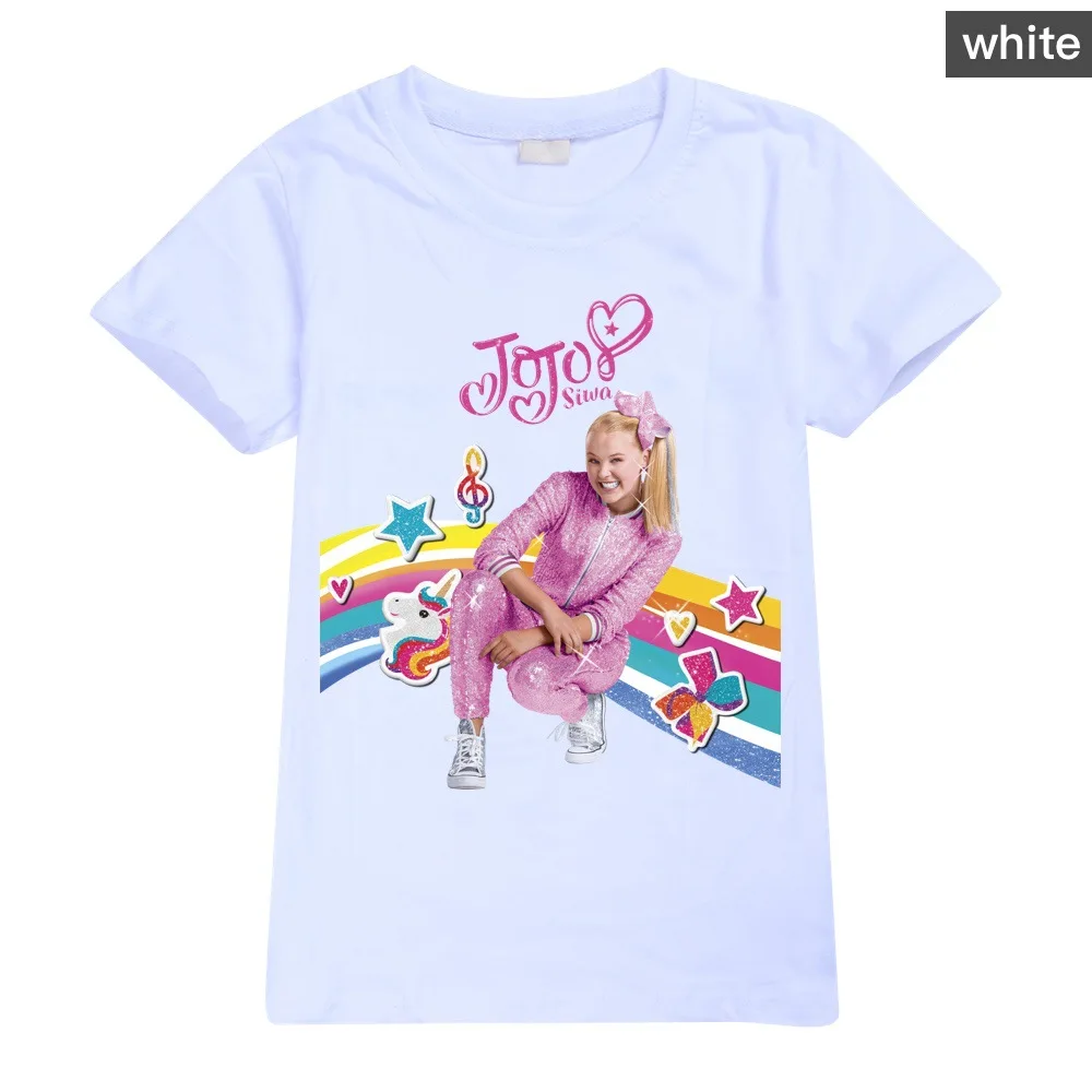 2024 New Children Summer T-shirt Girls Boys Clothes JOJO Siwa Clothing Short Sleeve Pullover Kids Cartoon Cotton Tshirt Tops Tee