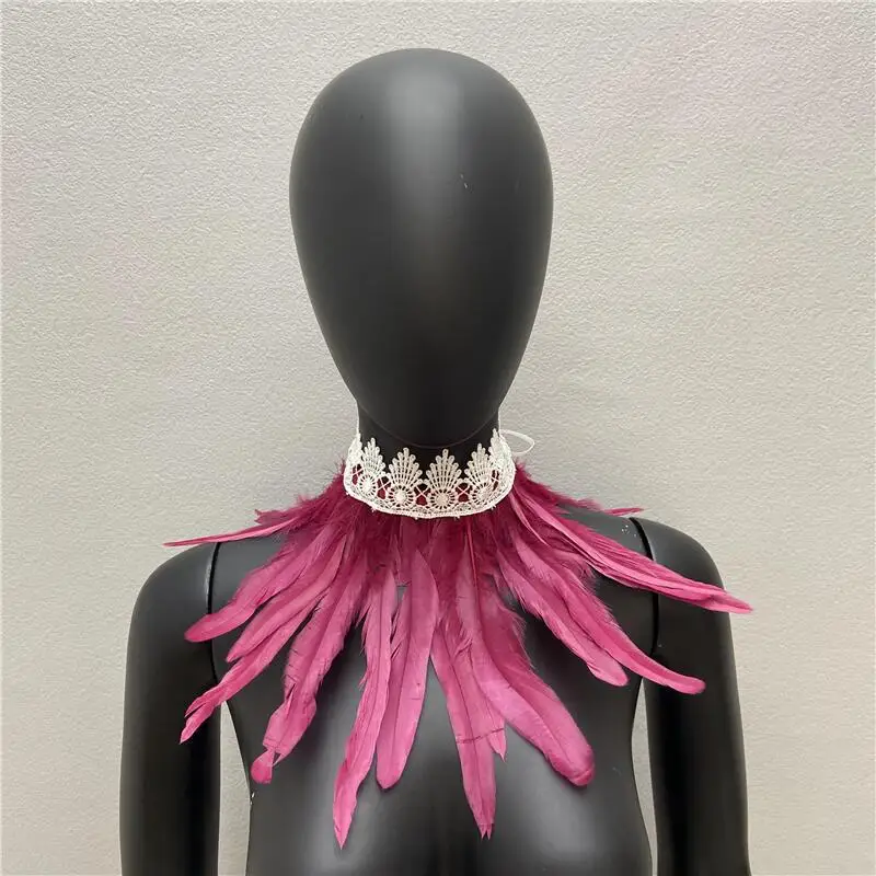 Halloween weißen Schal y2k Pelz Schal Kleid Cape Neck Schals Frau Cosplay Snood Kinder Schals Gothic Style Hochzeits feier Schal – Detail 17
