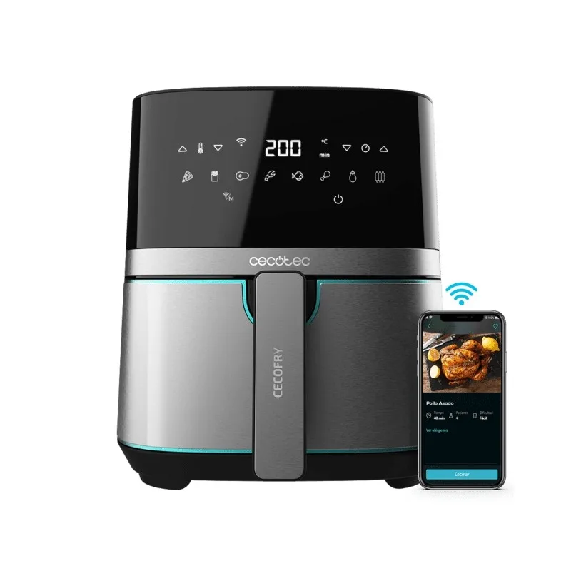 Cecotec cecofy Full Inox 5500 Connected hot air fryer 1700W 5.5L-kitchen with cecofy App from mobile-PA .. tintasycartuchos.com