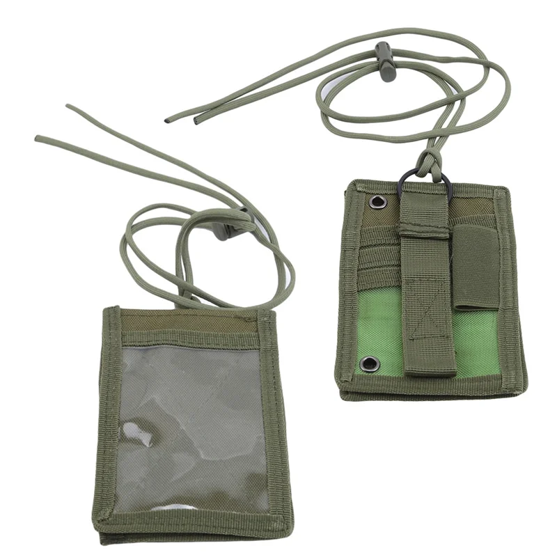 Ajustável Hunting ID Holder, Tactical Pouch, File Folder, Organizer Bag, Nylon Chest Hanging ID Card, Titular do cartão de crédito