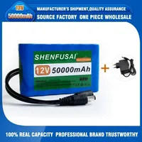 NEW Portable Super 12V 50000mah Battery Rechargeable Lithium Ion Battery Pack Capacity DC 12.6v 30Ah CCTV Cam Monitor + Charger