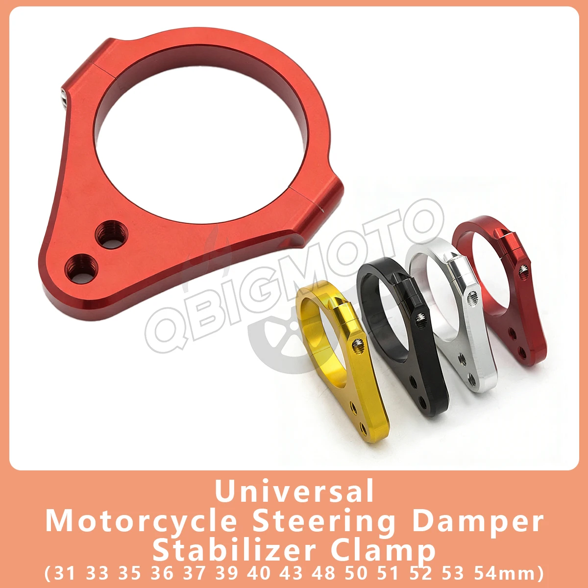 CNC Steering Damper Bracket Fork Clamp Support Holder 30-60 mm Universal Motorcycle Front shock absorber modified Accessories