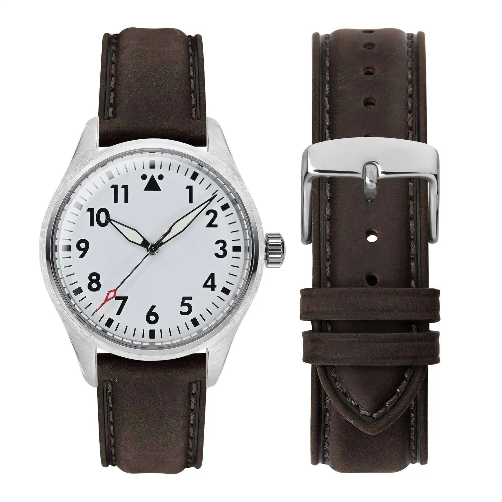ANBEER Leather Watch Strap, Replacement Watch Band for Men, 16mm 17mm 18mm 19mm 20mm 21mm 22mm Vintage Style Watchband