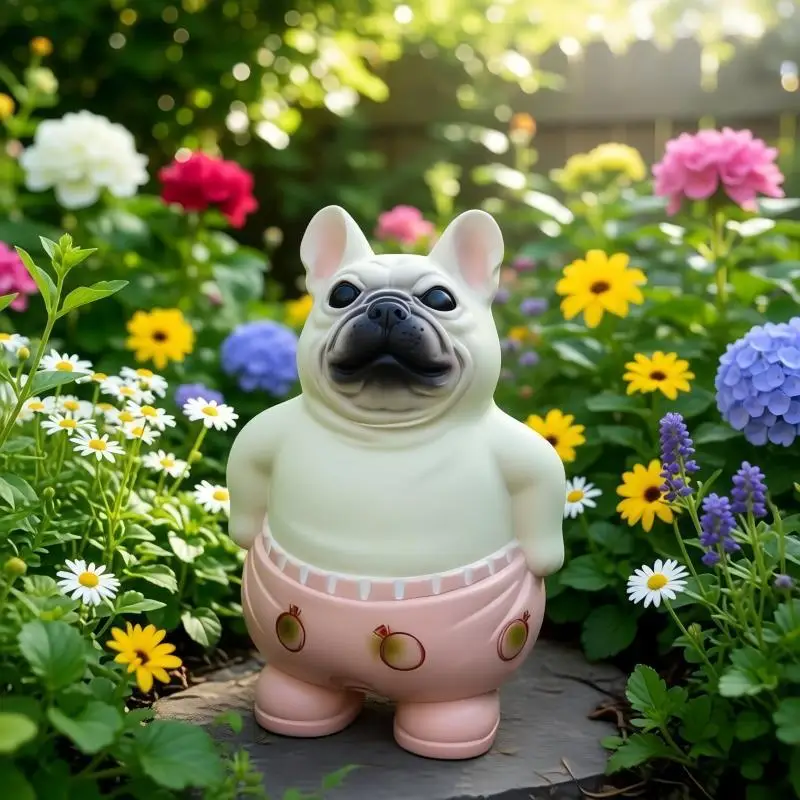 Creative Resin Bulldog Figurine Nordic Style Handicraft Home Desktop Garden Courtyard Decor Ornament Statues for Decoration