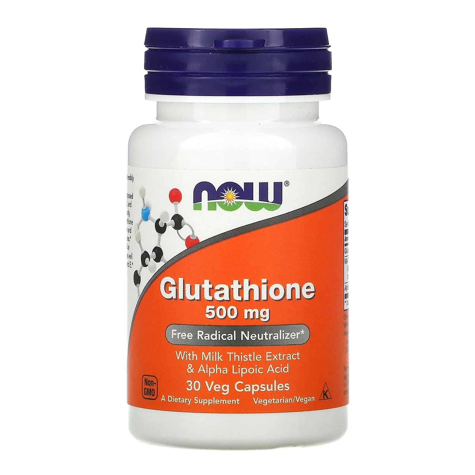 NOW Glutathlone 500mg, With Silymarin &Alpha Lipolc Acid, 60 Veg Capsules