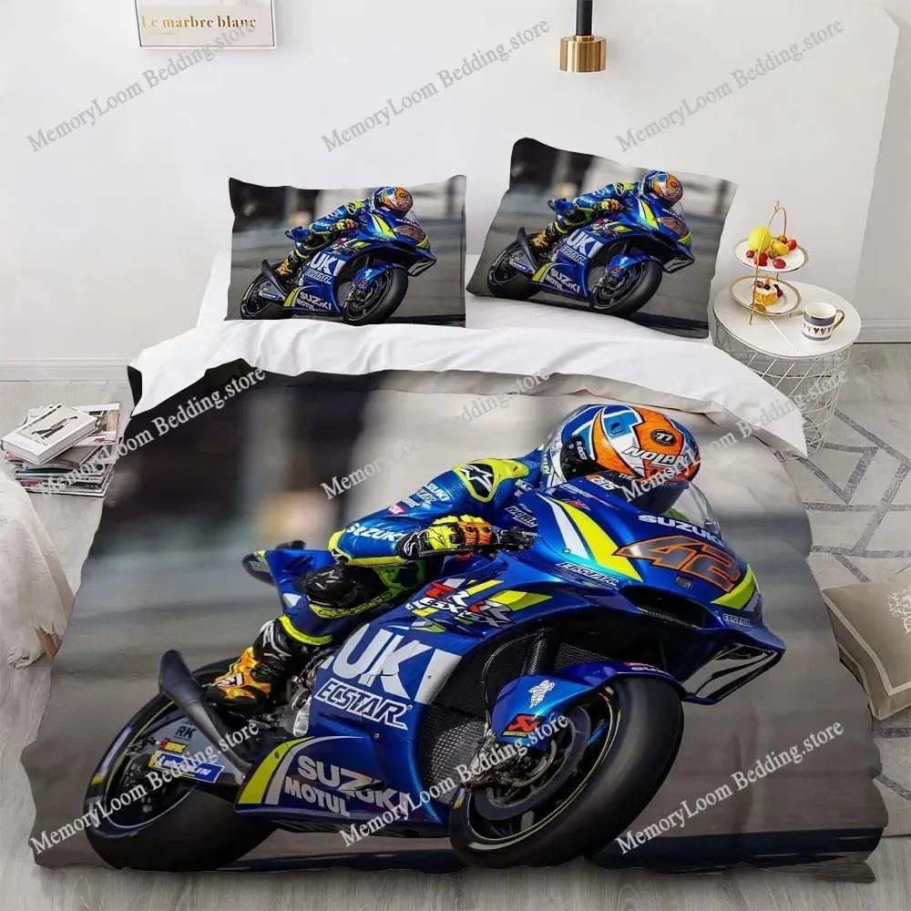 3D Print Premium Dirt Bike Bedding Set Duvet Cover Quilt Cover Pillowcase Soft Comforter King/Queen Size Boys Adult Bed Set
