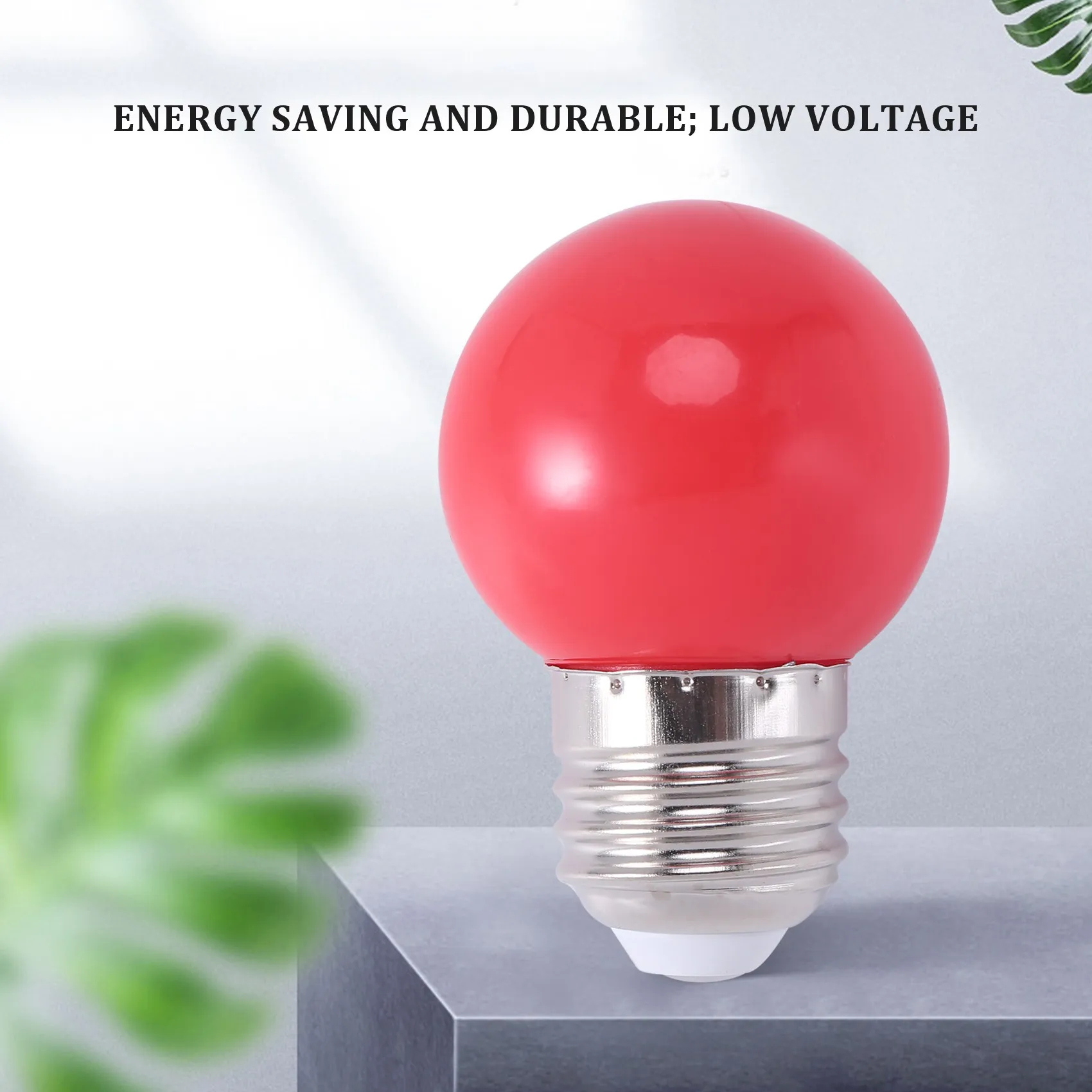 لمبة بلاستيكية E27 LED خفيفة دافئة باللون الأحمر (طاقة 0.5 وات، أحمر)