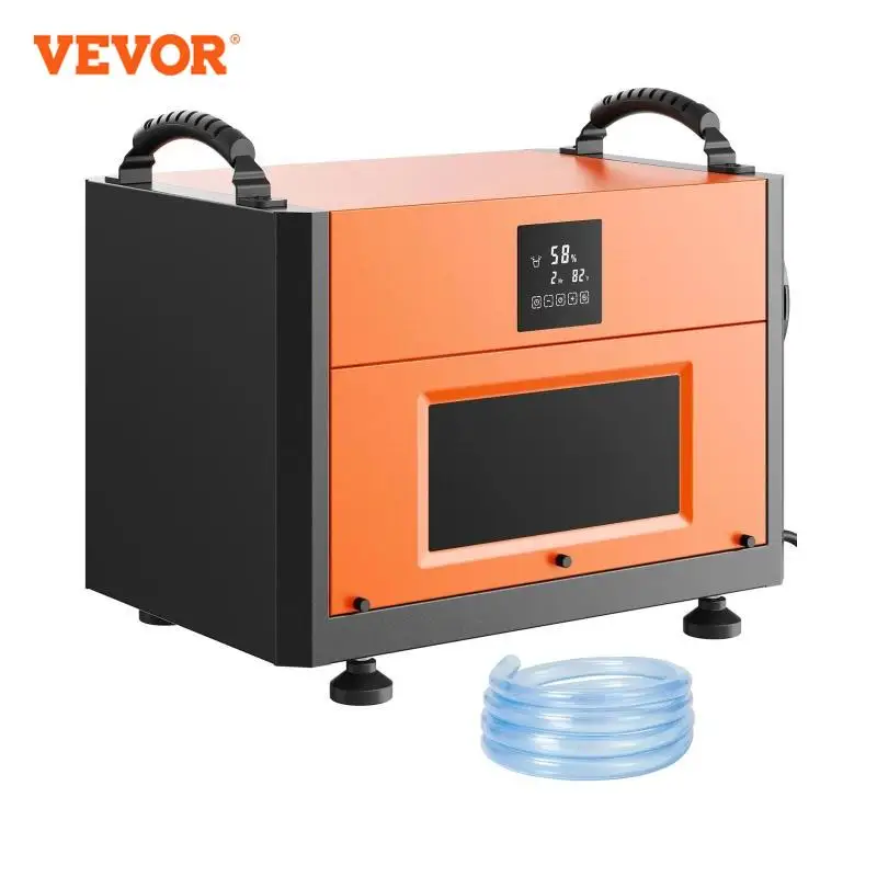 VEVOR 156 Pints Commercial Dehumidifier with Drain Hose for Crawl Spaces Basements Warehouse & Job Sites Auto Defrost CSA Listed