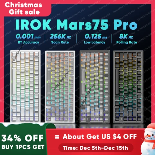 IROK Carotmas Mars75 Pro Mercury68 mars68 pro teclado mecánico magnético para juegos 75% 0.001mm 8K 0.125ms teclado para jugadores con cable