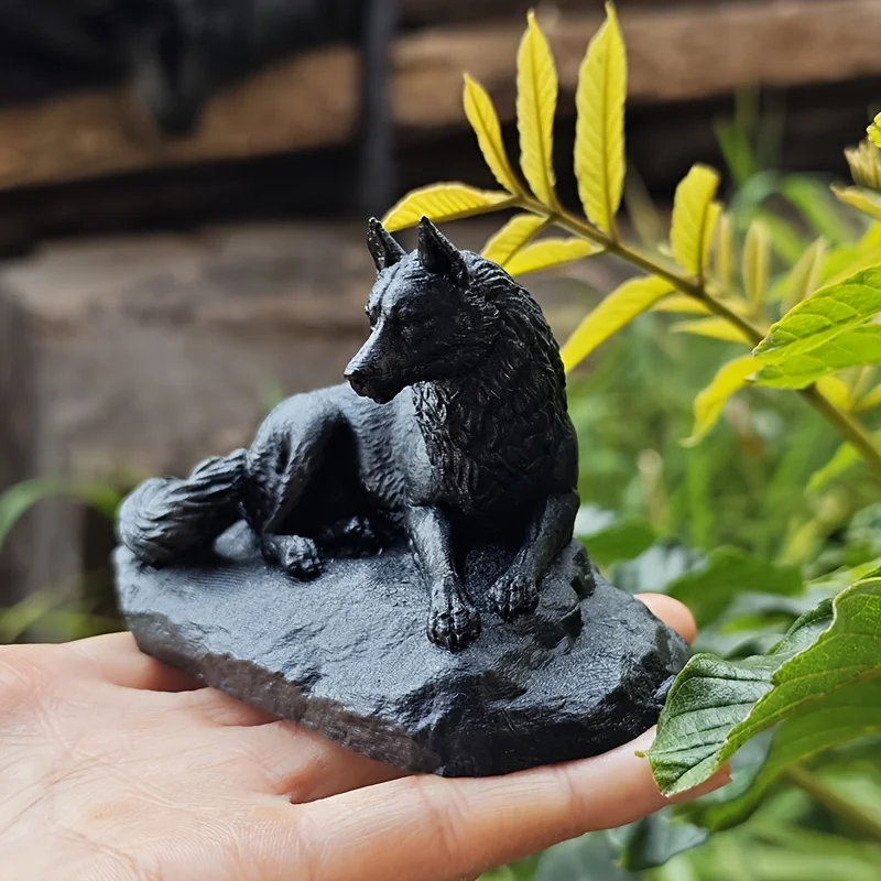 Nordischer Stil Harz-Wolf-Ornament, ruhige Liegehaltung, Dekoration für Arbeitszimmer und Eingangsbereich, Halloween-Kunstwerk „Wächter der Dunklen Nacht“, grenzübergreibendes exklusives umweltfreundliches Premium-Prod – Detail 5