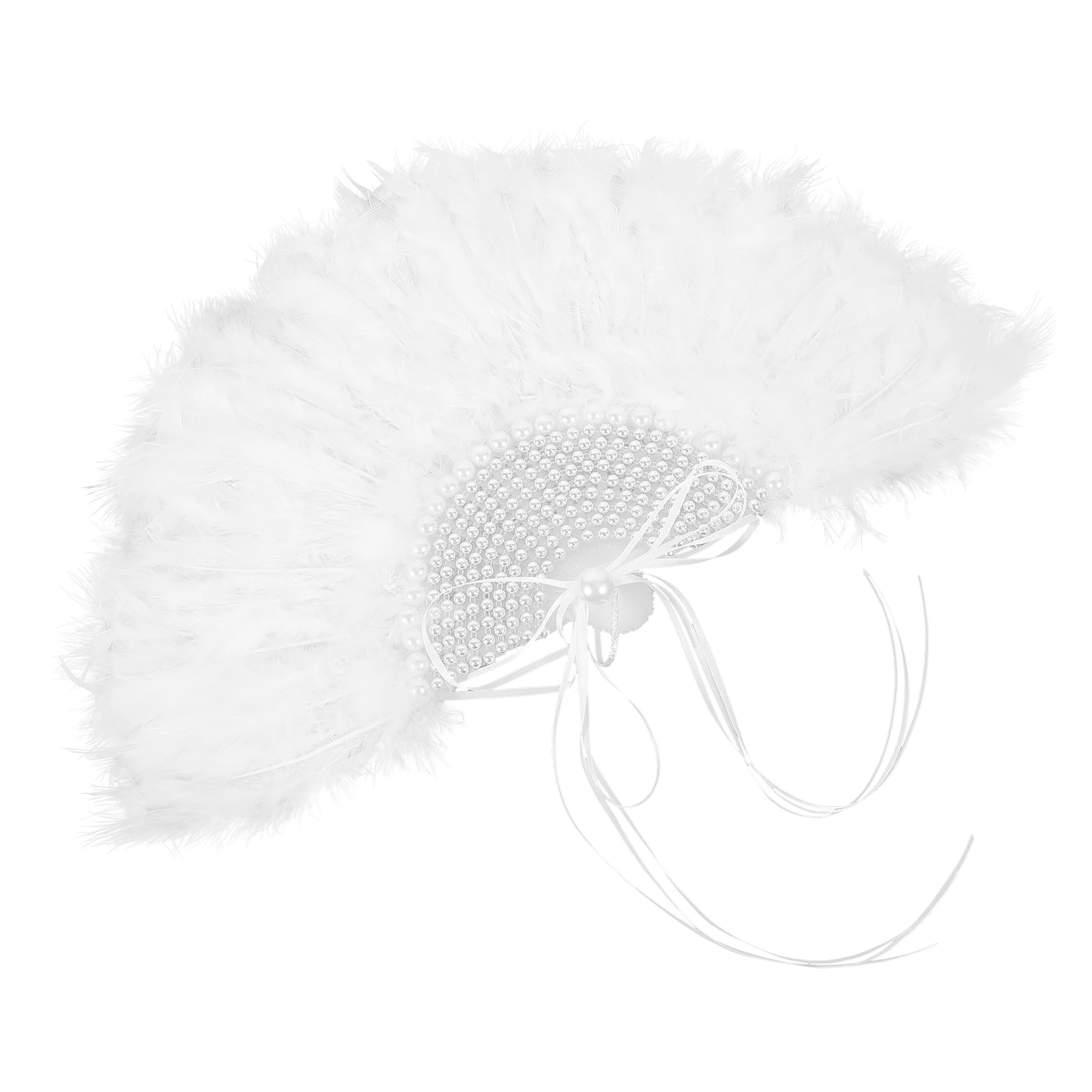 

2pcs Vintage Bridal Plume Fan Wedding Handheld Party Decorative Fan for Photo Props Stage Show Craft Decoration