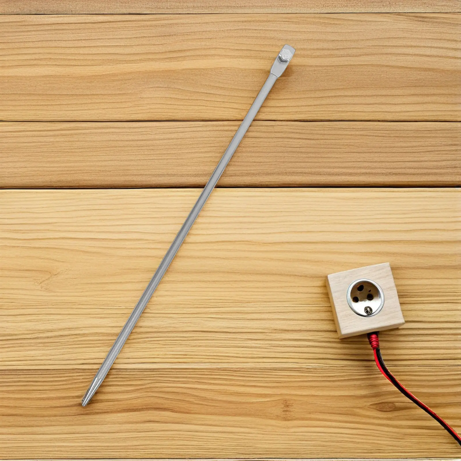 

2Pcs Galvanized Grounding Rod Heavy Duty Outdoor Ground Pin Electrical Systems Electric Fence Antenna Generator Earthing