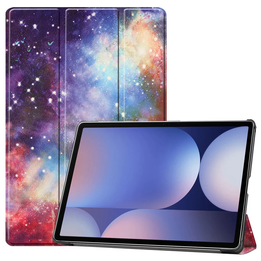 For Samsung Galaxy Tab S10 Plus 12.4inch PU Leather Case Auto-sleep/Wake Up Function Standing Angle Drop-proof Protective Shell