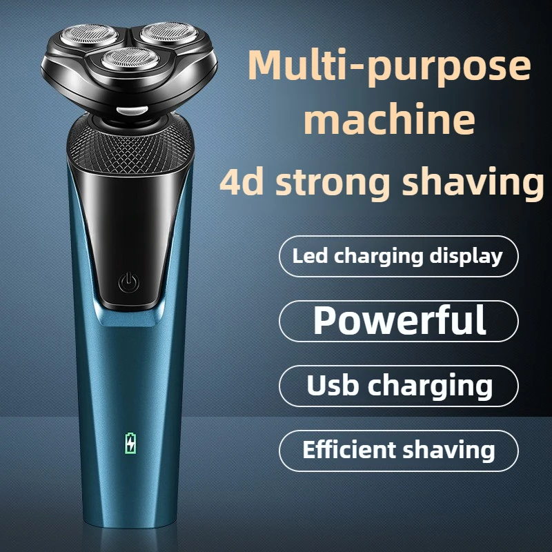 220V Electric Shavers for Mens Waterproof Electric Trimmer Razor Wet & Amp Dry Rotary Shavers Machine Shaving USB Charging