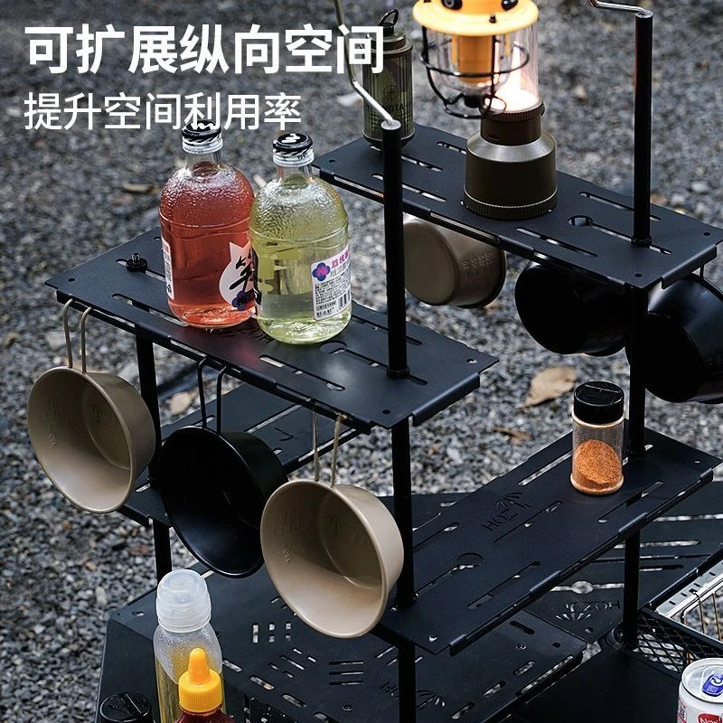 Outdoor multi-functional camping table, aluminum alloy ultra-light foldable folding table