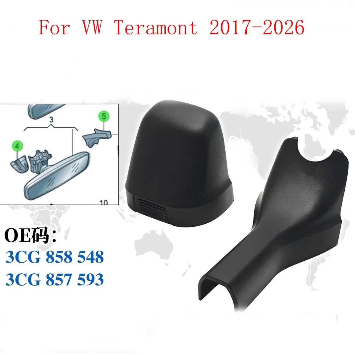 Rain Sensor Bracket Cover Shell Wire Groove For VW Teramont 2017-2026 Interior Rearview Mirror