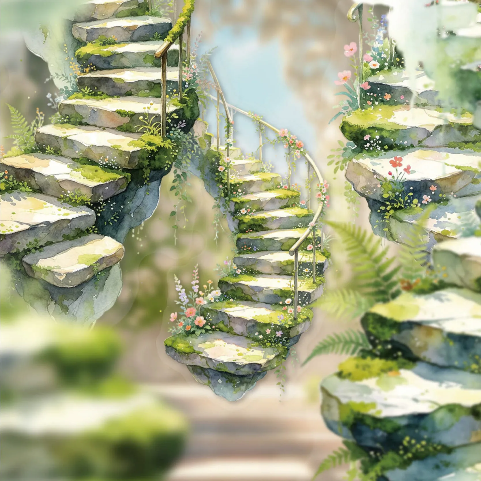 10pcs Kawaii Stationery Stickers Stairway to Adventure Junk Journal Planner Decorative Sticker Scrapbooking
