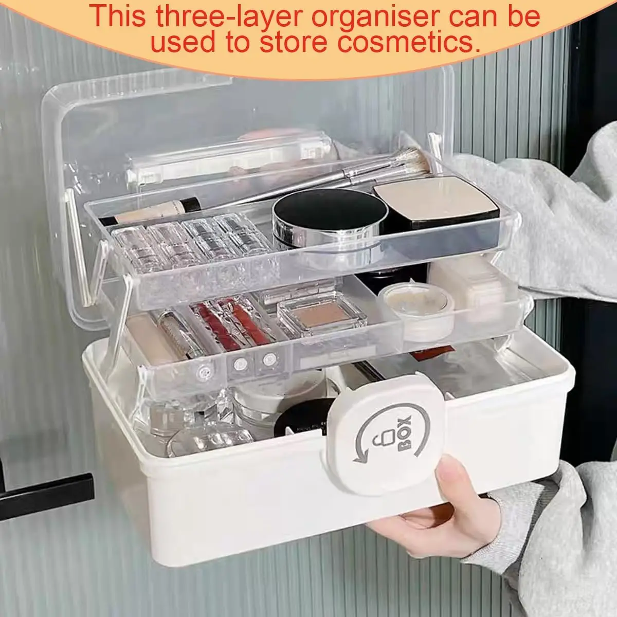 irst Aid Box, 3-Tier First Aid Box Empty,  Accessory Storage Box with Handle, Craft Box for Storing Accessory First Aid