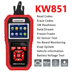 KONNWEI OBD2 KW851 Car OBD 2 Scanner Professional Diagnostic Tools Vehicle Maintenance Reset-Tool Auto Engine Check Code Readers