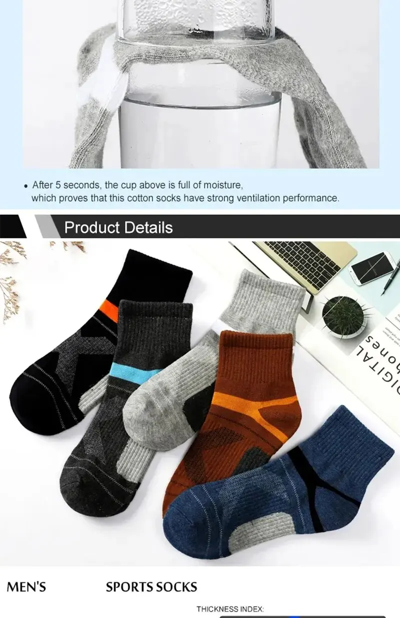 3/5/10/20 Paar Lot Herrensocken Schwarze Sportsocken Casual Run Herbst Winter Hochwertige atmungsaktive Herrensocken – Detail 6