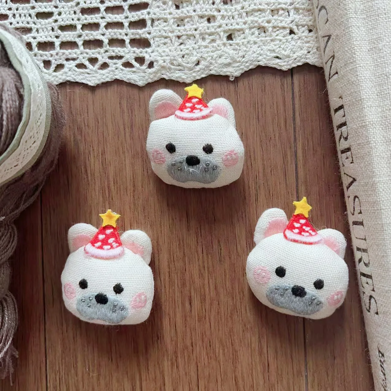 Handmade Fabric Cute Bear Brooch Hair Accessory DIY Craft for Kids Shoes Socks Bag Hat Clothing Decoration High Quality